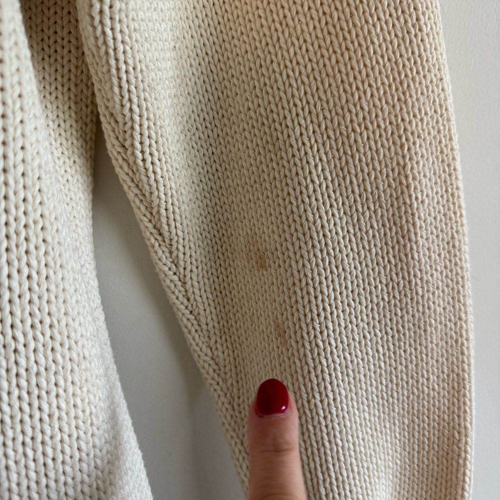 Vintage Ralph Lauren Polo Country cream American Flag knit crewneck sweater M - Picture 8 of 8